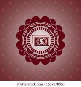 money icon inside red emblem