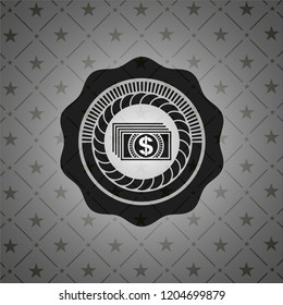 money icon inside retro style black emblem
