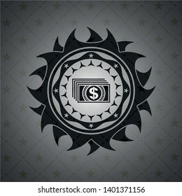 money icon inside retro style black emblem