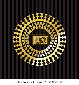 money icon inside shiny badge