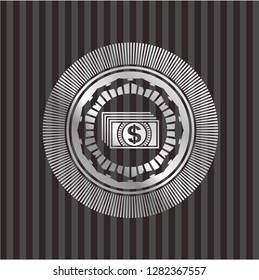 money icon inside silver shiny badge