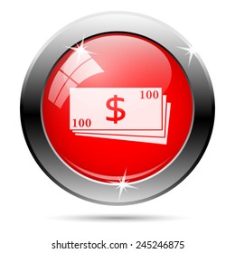 Money icon. Internet button on white background. 