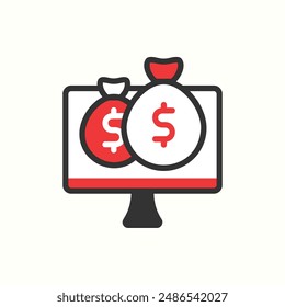 money icon, isolated colored icon theme ecommerce