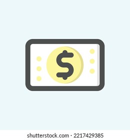  money icon, isolated Fintech colored outline icon in light blue background, perfect for website, blog, logo, graphic design, social media, UI, mobile app