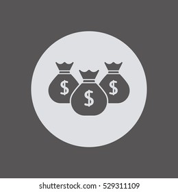 Money  icon,  isolated. Flat  design.