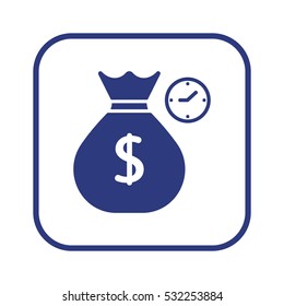 Money  icon,  isolated. Flat  design.