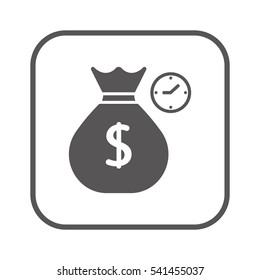 Money  icon,  isolated. Flat  design.
