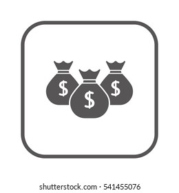 Money  icon,  isolated. Flat  design.