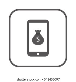 Money  icon,  isolated. Flat  design.