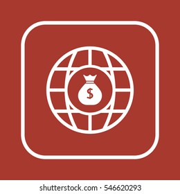 Money   icon,  isolated. Flat  design.  