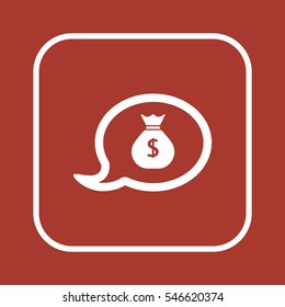 Money   icon,  isolated. Flat  design.  