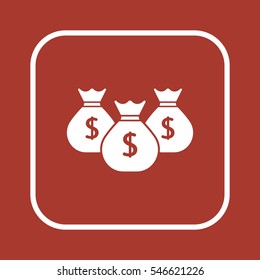 Money  icon,  isolated. Flat  design.