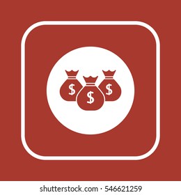 Money  icon,  isolated. Flat  design.