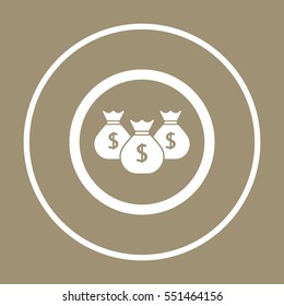 Money  icon,  isolated. Flat  design.
