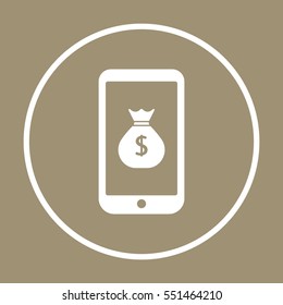 Money  icon,  isolated. Flat  design.