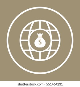 Money   icon,  isolated. Flat  design.  