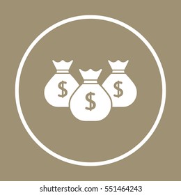 Money  icon,  isolated. Flat  design.