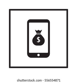 Money  icon,  isolated. Flat  design.