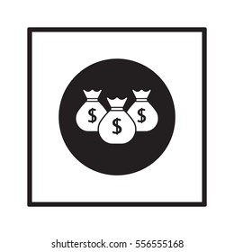 Money  icon,  isolated. Flat  design.