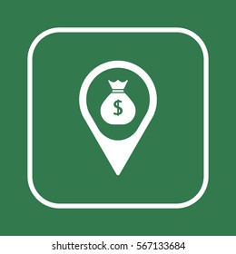 Money   icon,  isolated. Flat  design.  