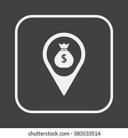 Money   icon,  isolated. Flat  design.  