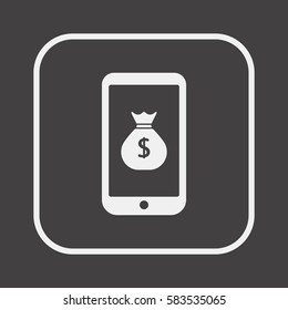 Money  icon,  isolated. Flat  design.