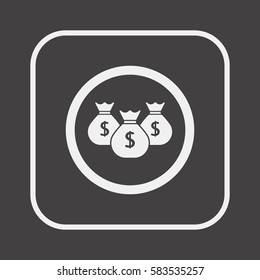 Money  icon,  isolated. Flat  design.