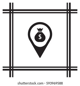 Money   icon,  isolated. Flat  design.  