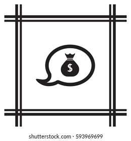 Money   icon,  isolated. Flat  design.  