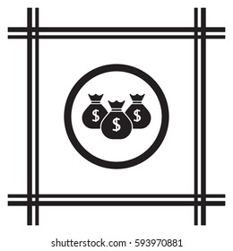 Money  icon,  isolated. Flat  design.