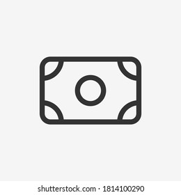 Icono de dinero aislado en segundo plano. Símbolo de efectivo moderno, simple, vector, icono para el diseño de sitios web, aplicación móvil, ui. Ilustración vectorial