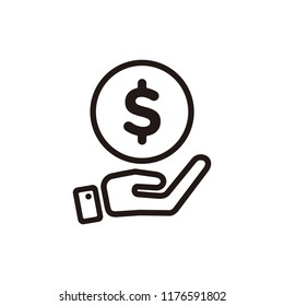 Money icon isolated on white background