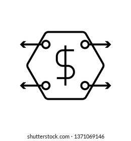 money icon isolated on white background, vector illustration