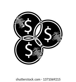 money icon isolated on white background, vector illustration