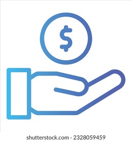 money icon with isolated vektor and transparent background