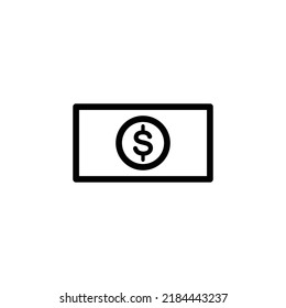 Money Icon. Line Art Style Design Isolated On White Background