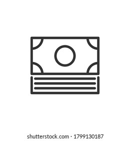 money icon line style vector illustration