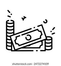 Money icon line vector illustration