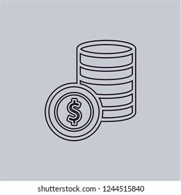 money icon line vector,coin icon