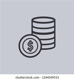 money icon line vector,coin icon