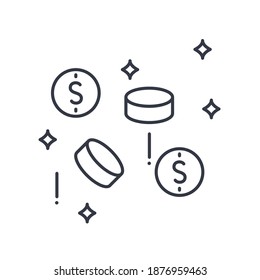  money icon, linear isolated illustration, thin line vector, web design sign, outline concept symbol with editable stroke on white background.
