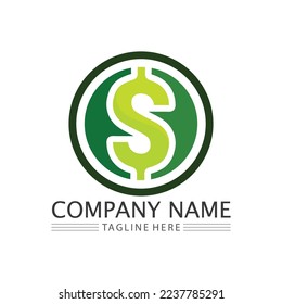 Geldsymbol und Logo-Design, Vektorgrafik