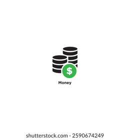 Money icon logo flat vector design