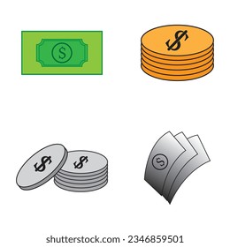 Plantilla de diseño vectorial del logotipo del icono de dinero