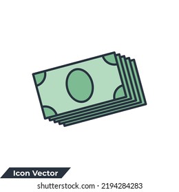 money icon logo vector illustration. money cash symbol template for graphic and web design collection