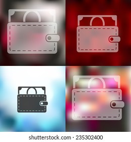 money icon on blurred background