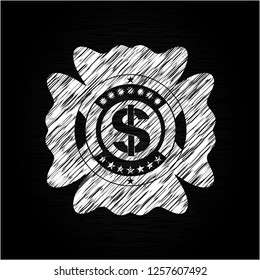money icon on chalkboard