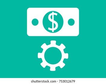 Money icon. Money on the computer icon