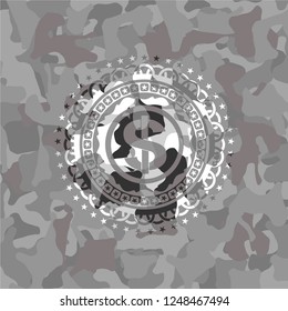 money icon on grey camo texture