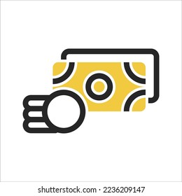 icono de dinero en fondo aislado. conjunto de iconos financieros
